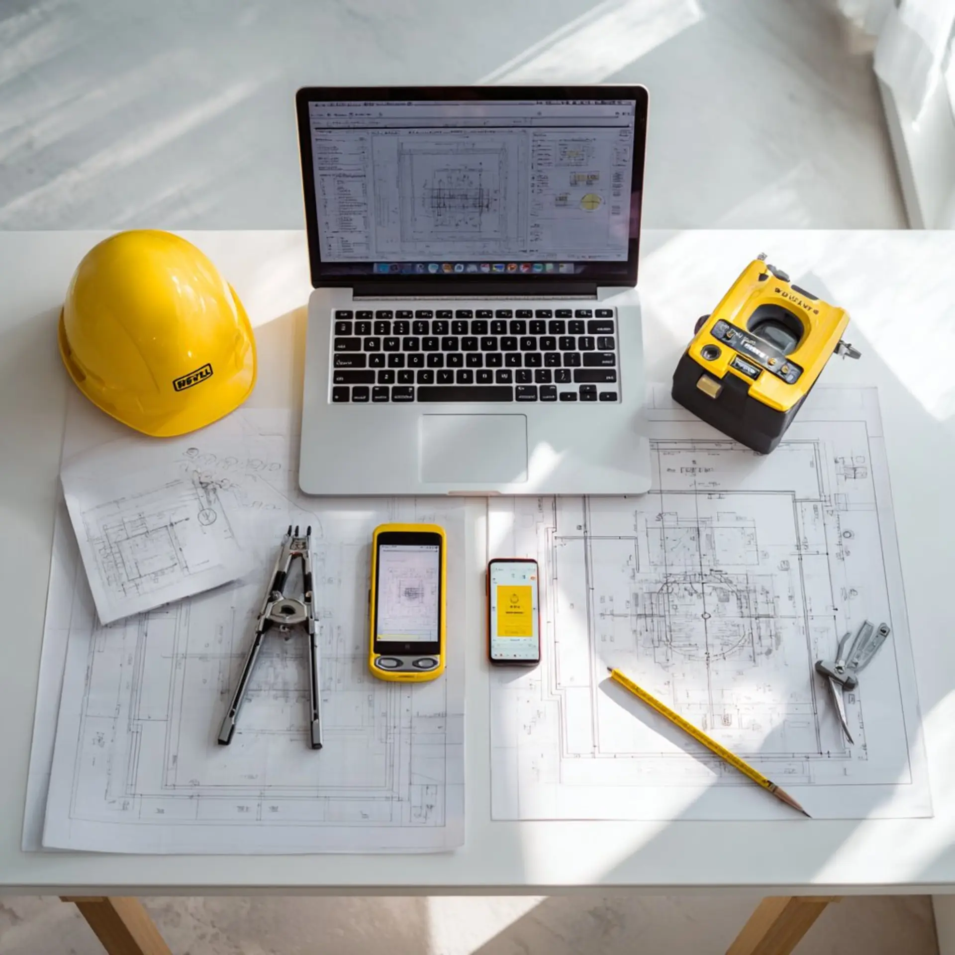 施工管理の現場デスク